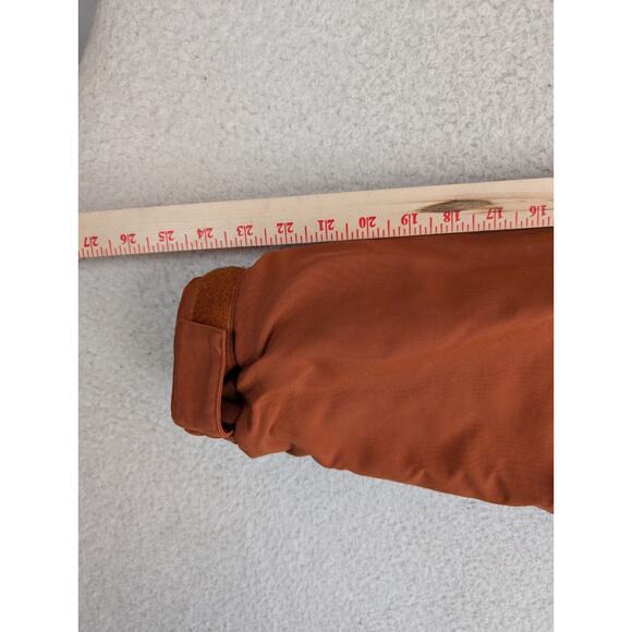 Cabelas Jacket Mens Large Orange Canvas Zip Up Hooded Lined Cowl Neck Winter - Picture 4 of 16